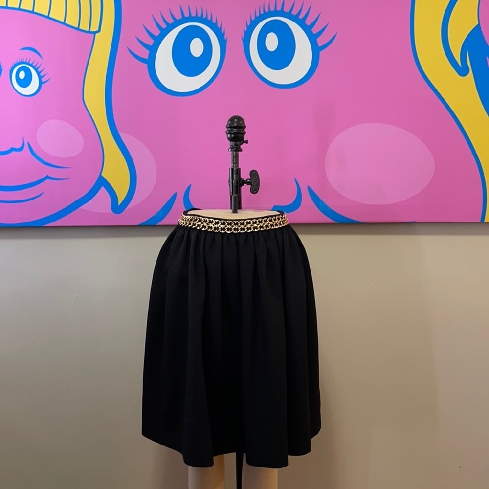 Moschino Couture Black Full Skirt Gold Chains NWT